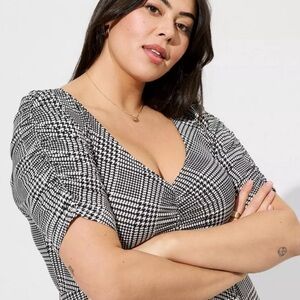 Torrid Black and White Houndstooth stretch Dress